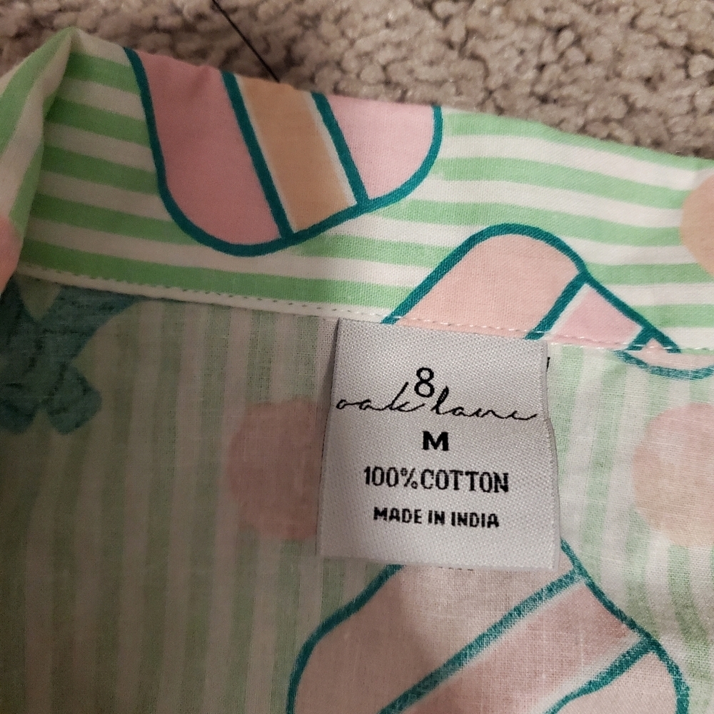 Pickle Ball Striped Polka Dot PJ Cotton Top - Picture 4 of 9